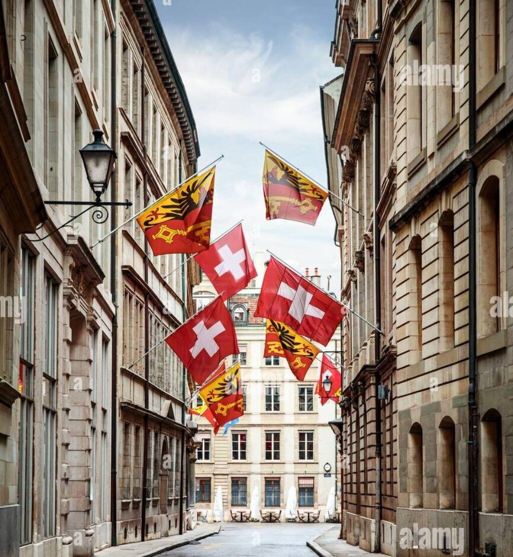 rue-avec-drapeaux-nationaux-a-geneve-2bhf2jc